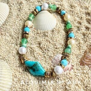 Alquimia Turquoise, Green, and Gold Bracelet